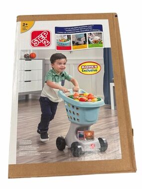 Step2 Little Helpers Toy Shopping Cart in Aqua Blue and Gray